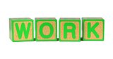 Work on Colored Wooden Childrens Alphabet Block.