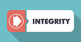 Integrity on Blue  in Flat Design.