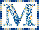 Blue letter M
