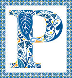 Blue letter P