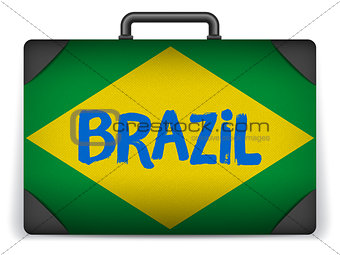 Brazil Travel Luggage with Flag for Vacation