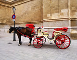 Red Cart with horse in Spain, Mallorca