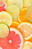 Sliced citrus fruits background