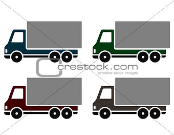 colorful delivery trucks