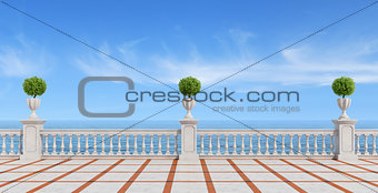 Empty terrace overlooking the sea