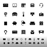 Bedroom icons on white background