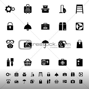 Home storage icons on white background