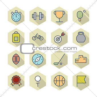 Thin Line Icons For Sport