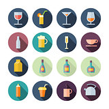 Flat Design Icons For Drinks
