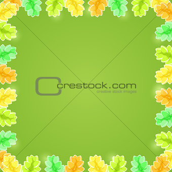 Yellow Green Shiny Flower Frame with Copy space