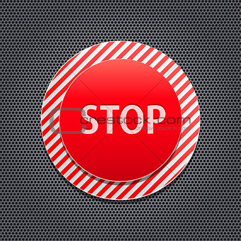 Red Stop Button on Stripe Panel