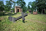 felled grave cross