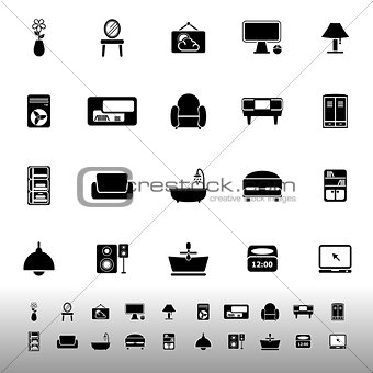 Home furniture icons on white background