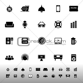 Home theater icons on white background