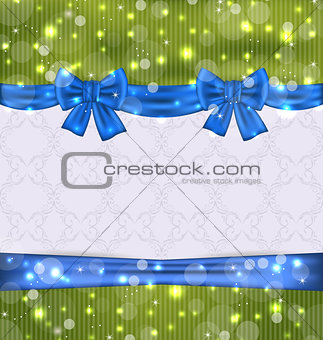 Christmas background with ribbon bows