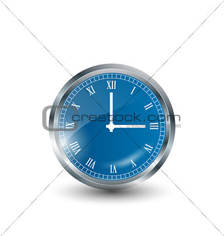 Realistic modern clock isolated on white background 