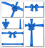 Set of blue gift bows for design packing
