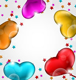 Collection glossy hearts balloons for Valentine Day 