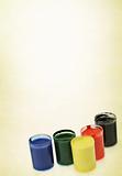 group of paint cups