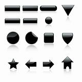 3d web 2 icons set with reflection