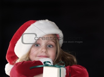 Christmas girl with gift
