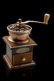 coffee grinder over black
