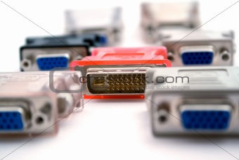 adapters vga-dvi on a white background. isolated