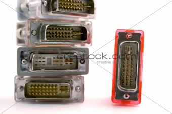 adapters vga-dvi on a white background. isolated 3