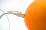 The orange connected through usb cable 2