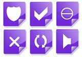 Purple office shapes icon set