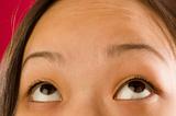 Asian womanÕs eyes looking up