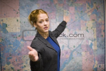 Business woman giving a presentation