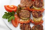 grilled kebab with vegetables