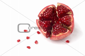 broken pomegranate and seeds