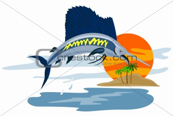 Jumping sailfish