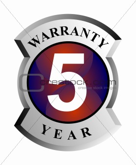 5 year warranty sign