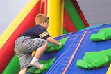 Boy Playing On Obstacle Course