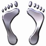 3D Silver Foot Prints