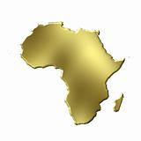 Africa 3D Golden Map