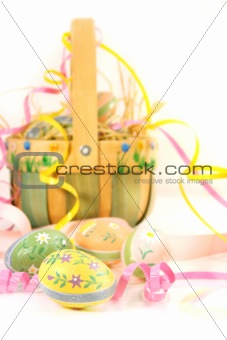 Easter basket and eggs