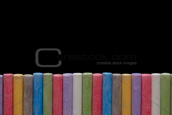 Color crayons in line