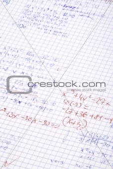 hand written maths calculations with teacher's corrections in re