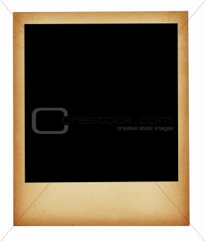 old stained photo frame isolated