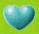Blue painted heart