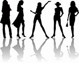 Sexy woman silhouettes - vector