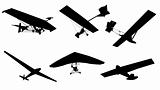 vector image of gliders and hang glider