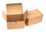 two cardboard boxes 