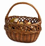 basket full of wild mushrooms