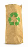 brown paper bag and recycle symbol