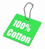 Hundred percent cotton tag